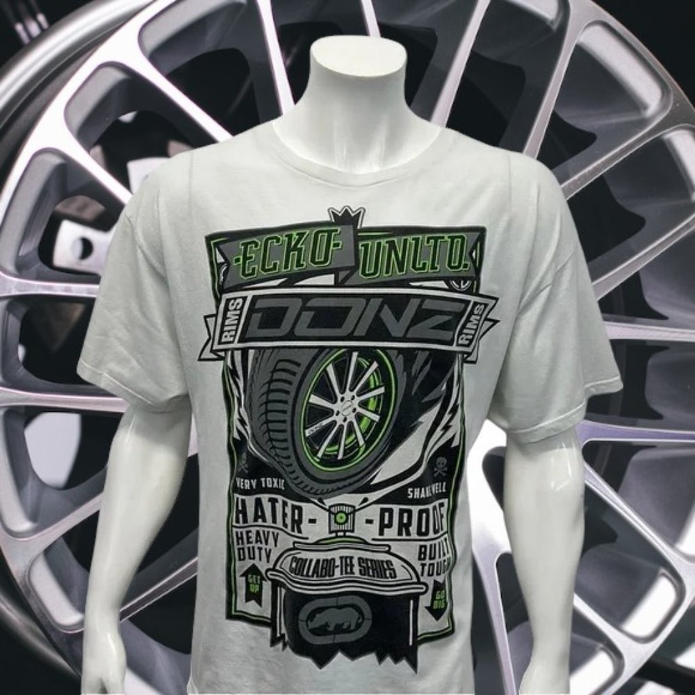 Ecko Unltd White Graphics Donz Rims Hater Proof Graphic Tee T-Shirt Size 2XL
